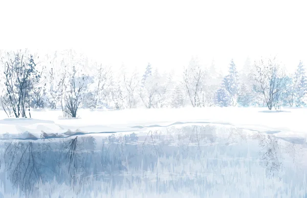 Scène hivernale — Image vectorielle