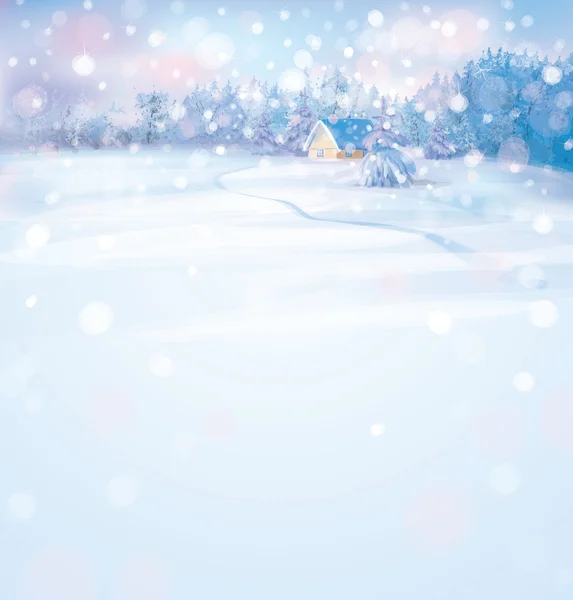 Paysage enneigé d'hiver — Image vectorielle