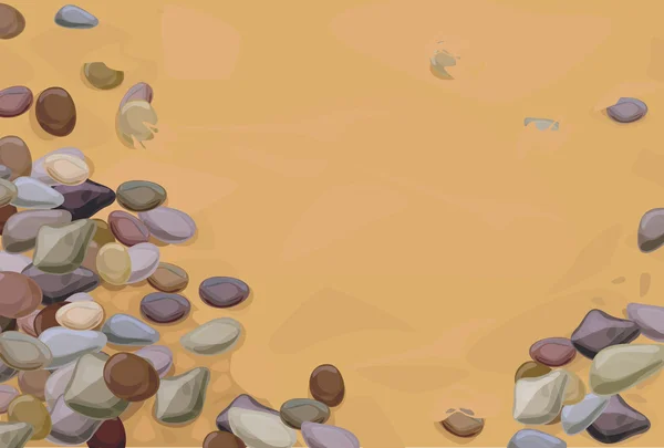 Pebble stones on sand — Stock Vector