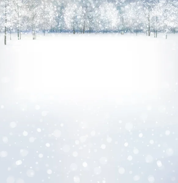 Winters tafereel met forest — Stockvector