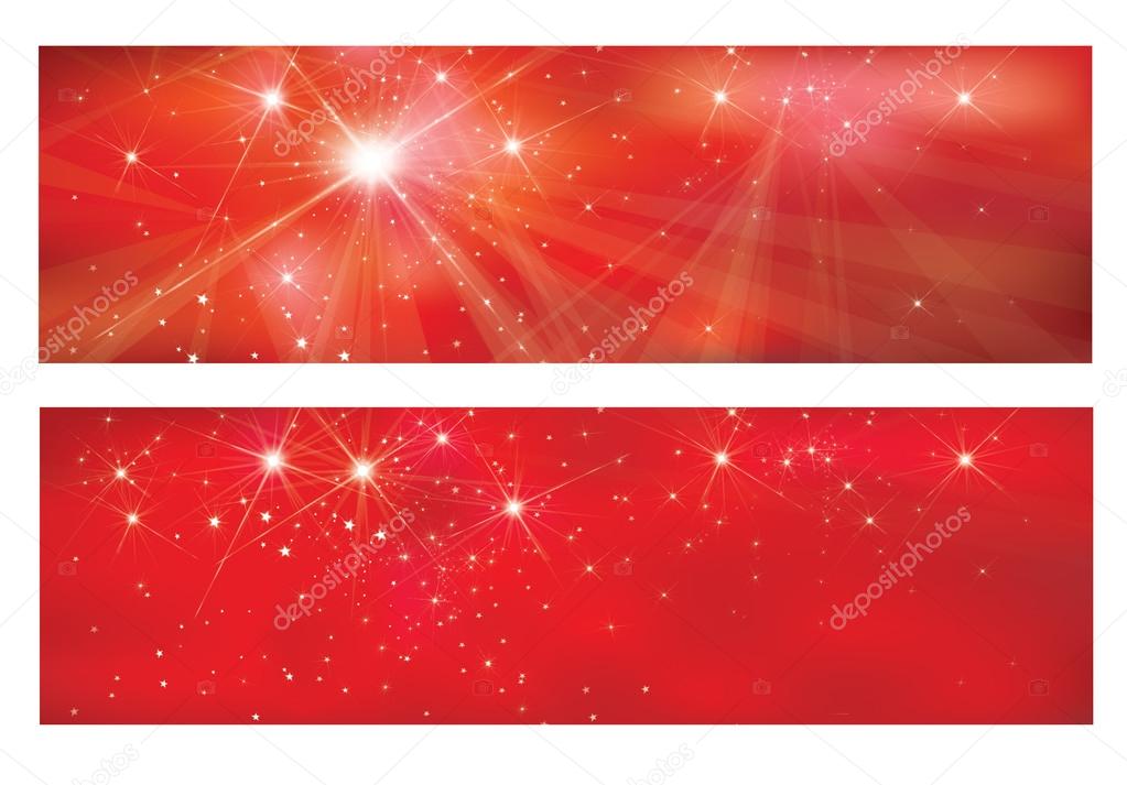 Vector red banners for design.