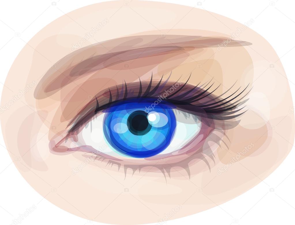 beautiful blue woman's eye.