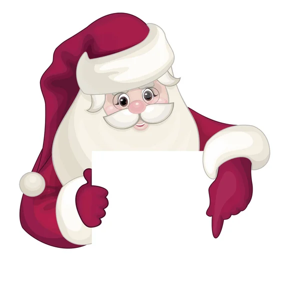 Santa Claus hiding by blank — Stock Vector