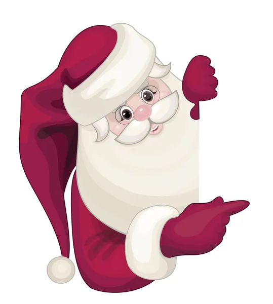 Santa Claus hiding by blank — Stock Vector