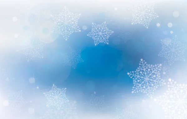 Niebieskie tło z płatkami śniegu. — Wektor stockowy