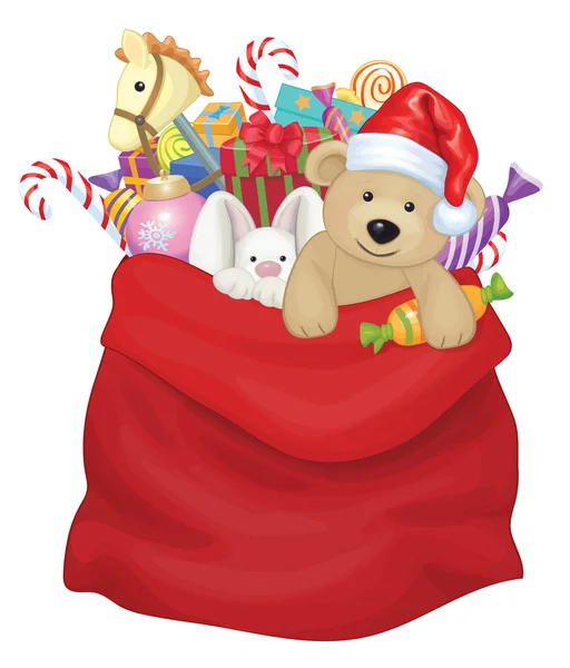 Bolsa de Santa Claus — Vector de stock