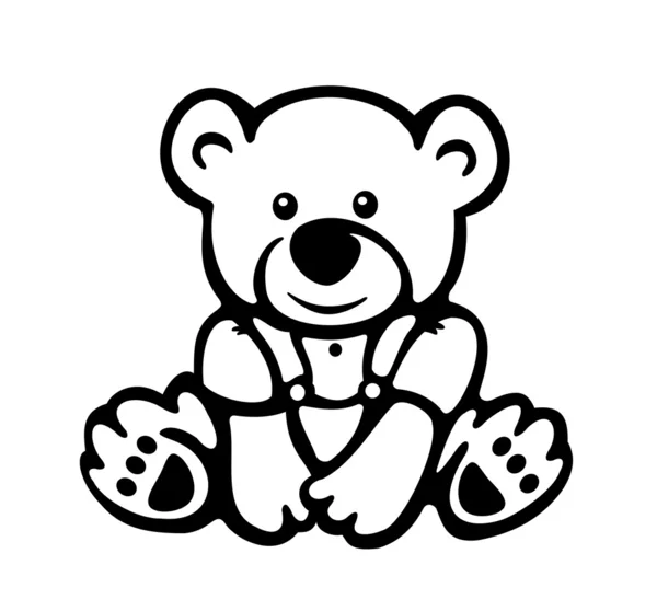 Cute baby bear silhouette. — Stock Vector