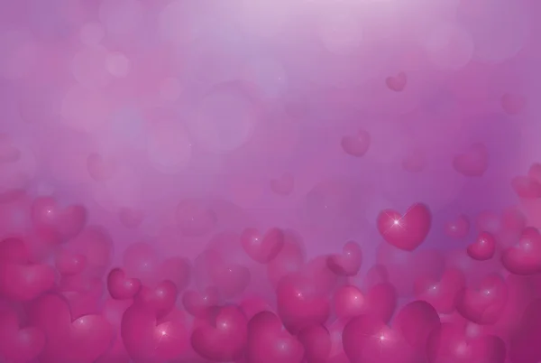 Rosa Hintergrund mit Herzen. — Stockvektor