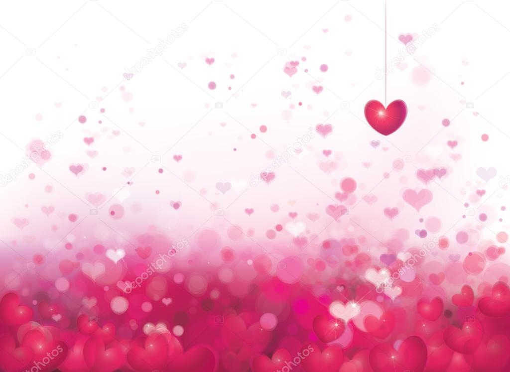 Pink background with hearts.