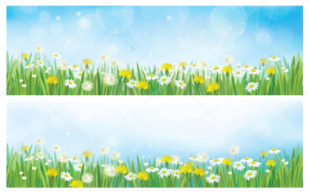 Vector nature spring backgrounds.
