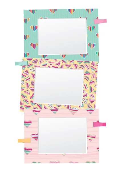 Vector colorful empty photo frames isolated. — Stock Vector