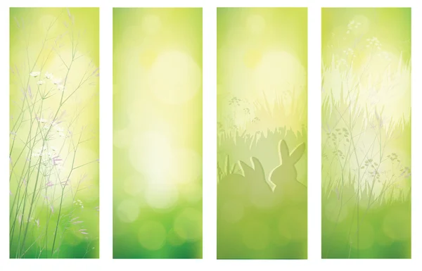 Vektorové zelené květinové bannery pro design. — Stockový vektor