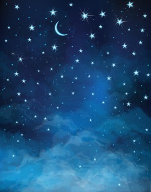 vektör gece yıldızlı gökyüzü.