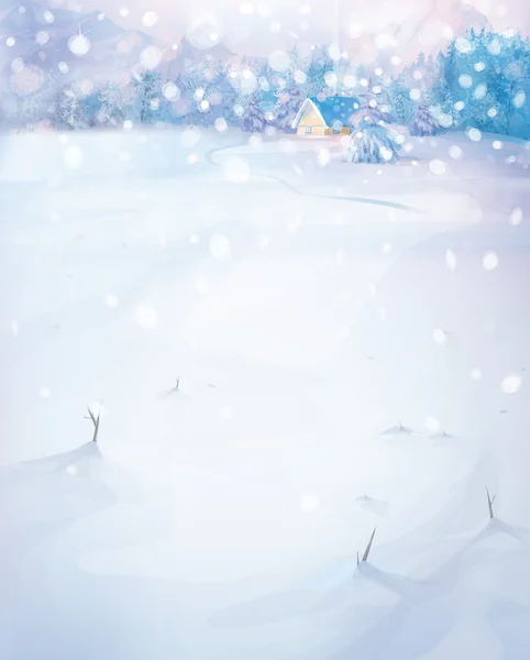 Paysage d'hiver vectoriel . — Image vectorielle