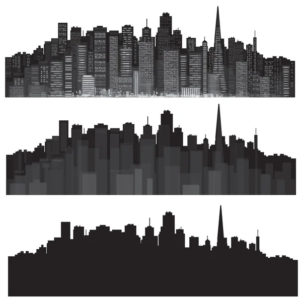 Vektör şehirler silhouettes. — Stok Vektör