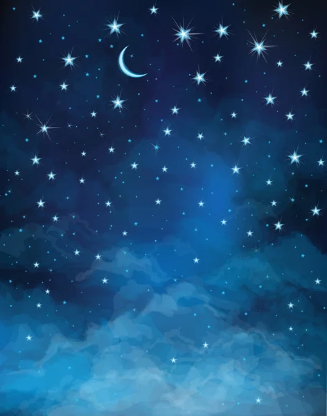 Vector noche cielo estrellado . — Vector de stock