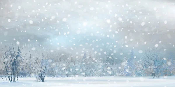 ベクター冬の風景. — ストックベクタ