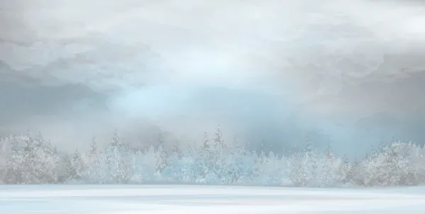 Paysage d'hiver vectoriel . — Image vectorielle