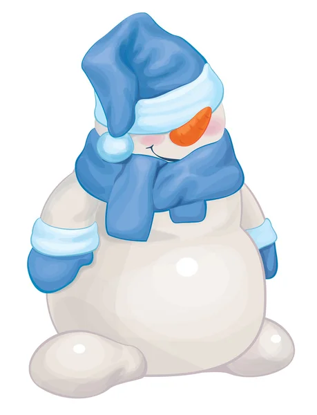 Vettoriale divertente pupazzo di neve cartone animato . — Vettoriale Stock