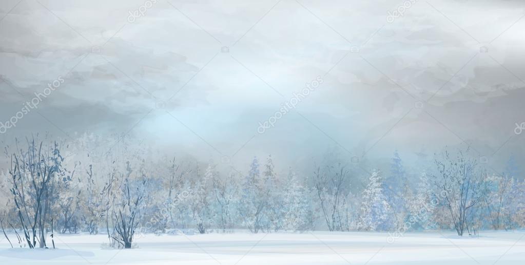 Vector winter landscape.