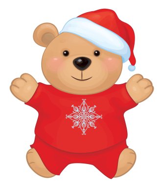 boz ayı kırmızı Noel Baba kostüm