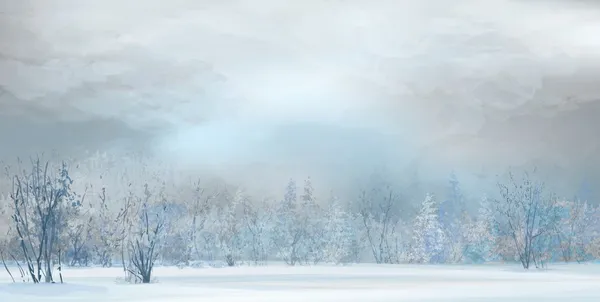 Paysage d'hiver vectoriel . — Image vectorielle