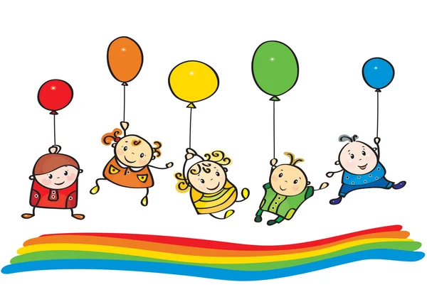 Bambini colori arcobaleno . — Vettoriale Stock