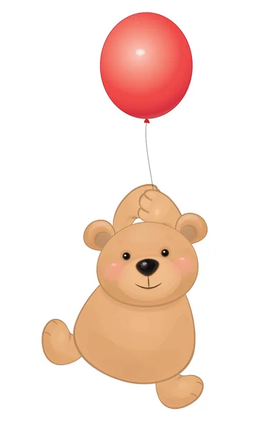 Baby Björn med ballong — Stock vektor
