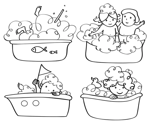 Niño bañandose dibujo: vectores, gráficos, imágenes vectoriales