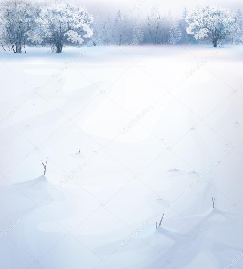 Vector winter landscape.