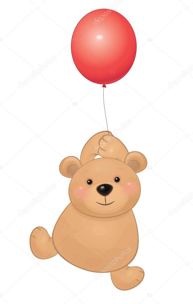 Baby bear with balloon