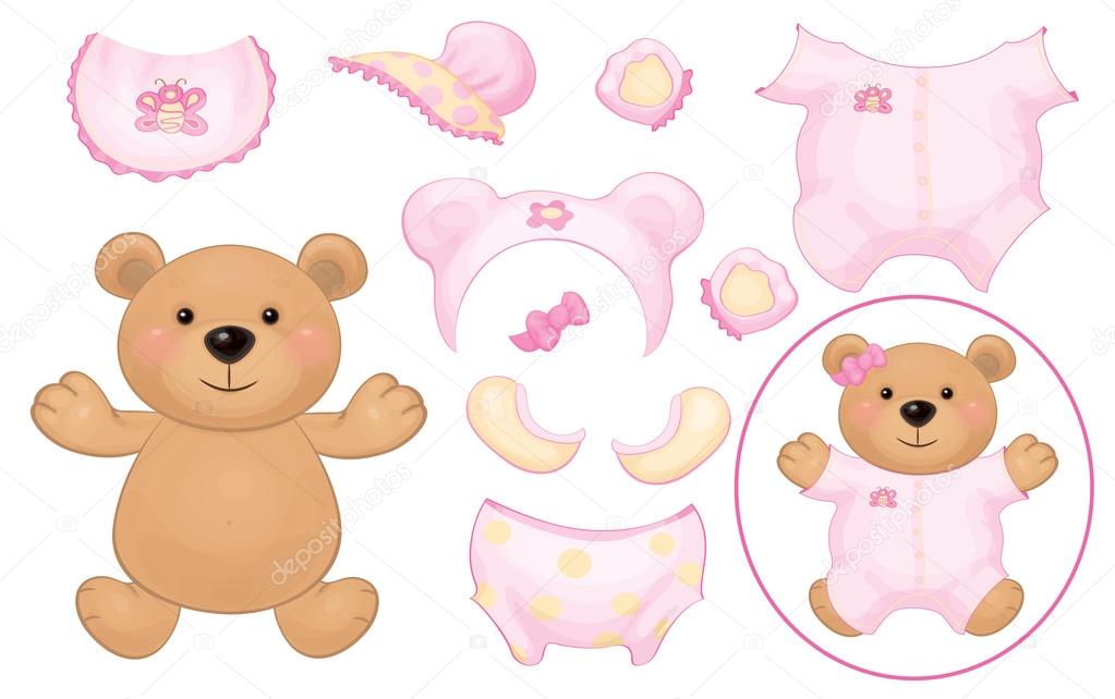 Bear girl and baby clothing