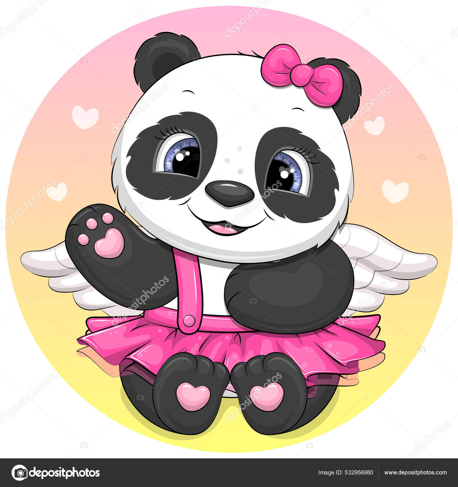 Bonito Panda Desenhos Animados Com Arco Rosa Saia Asas Brancas imagem vetorial de © Oncidium #532956980 Bonito Panda Desenhos Animados Com Arco Rosa Saia Asas Brancas imagem vetorial de © Oncidium #532956980