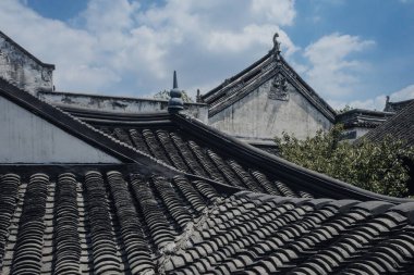 Çin 'in Suzhou kentindeki Lion Grove Garden' da (Shizilin) geleneksel Çin mimarisi