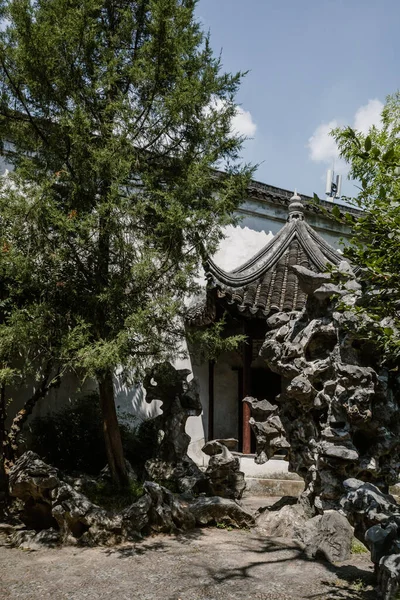 Paisagem Jardim Tradicional Chinesa Lion Grove Garden Shizilin Suzhou China — Fotografia de Stock