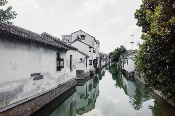 Traditionele Huizen Aan Gracht Suzhou China — Stockfoto