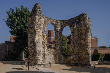 Birleşik Krallık 'ın Reading kasabasındaki Reading Abbey Harabeleri Manzarası