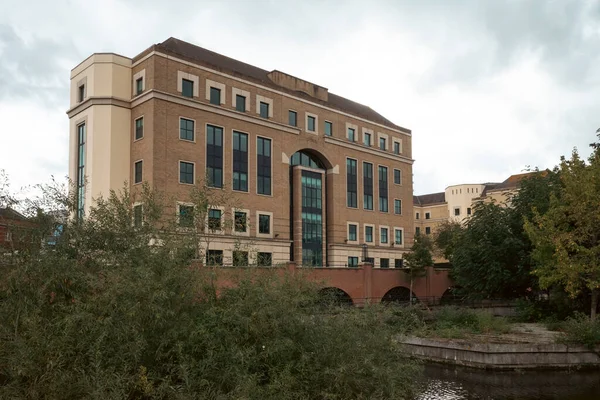 Vue Des Maisons Bord Rivière Kennet Dans Centre Ville Reading — Photo