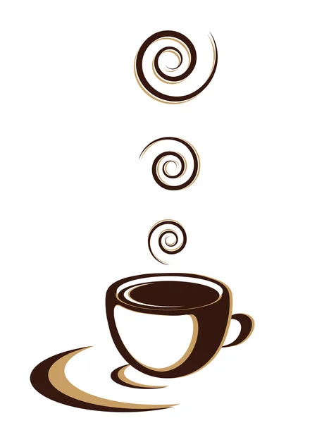 一杯のコーヒーや紅茶を花のデザイン要素 — ストックベクタ
