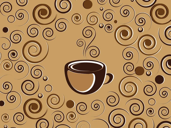Kahve ya da çay çiçek tasarım elemanları ile — Stok Vektör