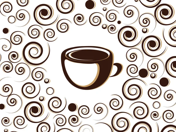 Tazza di caffè o tè con elementi di design floreale — Vettoriale Stock