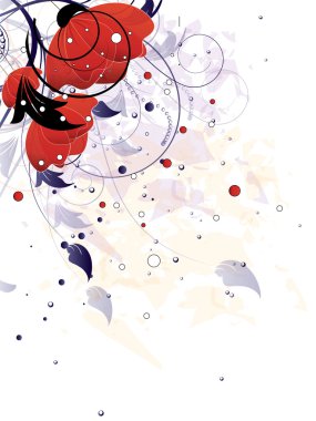 kart süs arka plan ile çiçek öğeleri