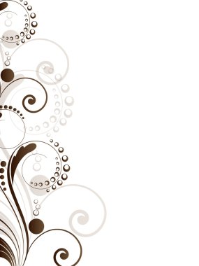 çiçek öğeleri ve swirls ile süs sınır