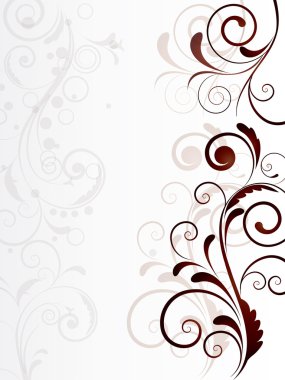 çiçek öğeleri ve swirls ile süs sınır