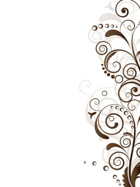 çiçek öğeleri ve swirls ile süs sınır