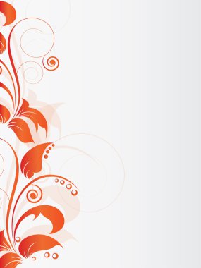 çiçek öğeleri ve swirls ile süs sınır