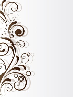 çiçek öğeleri ve swirls ile süs sınır