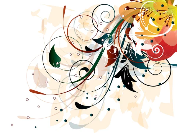 Carte avec fond ornemental avec éléments floraux — Image vectorielle