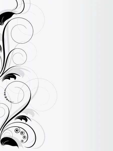 Bordure ornementale avec éléments floraux et tourbillons — Image vectorielle