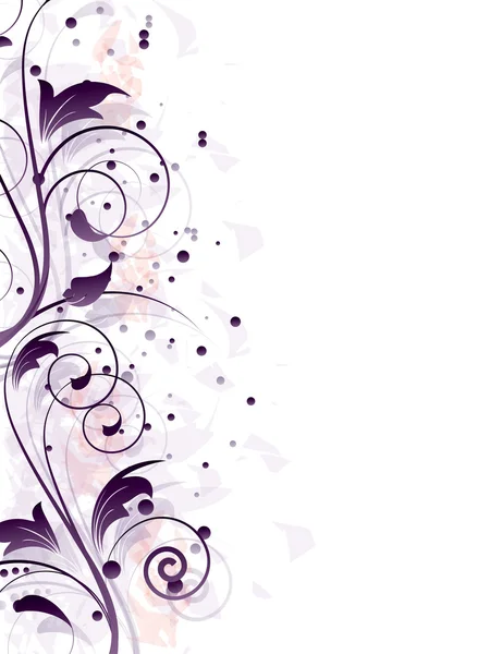 Bordure ornementale avec éléments floraux et tourbillons — Image vectorielle